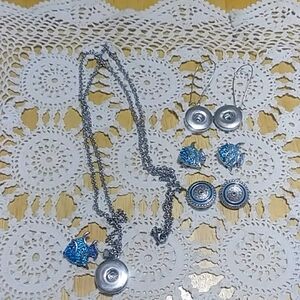Fish Snap Jewelry - Necklace, Earrings, Snap Buttons